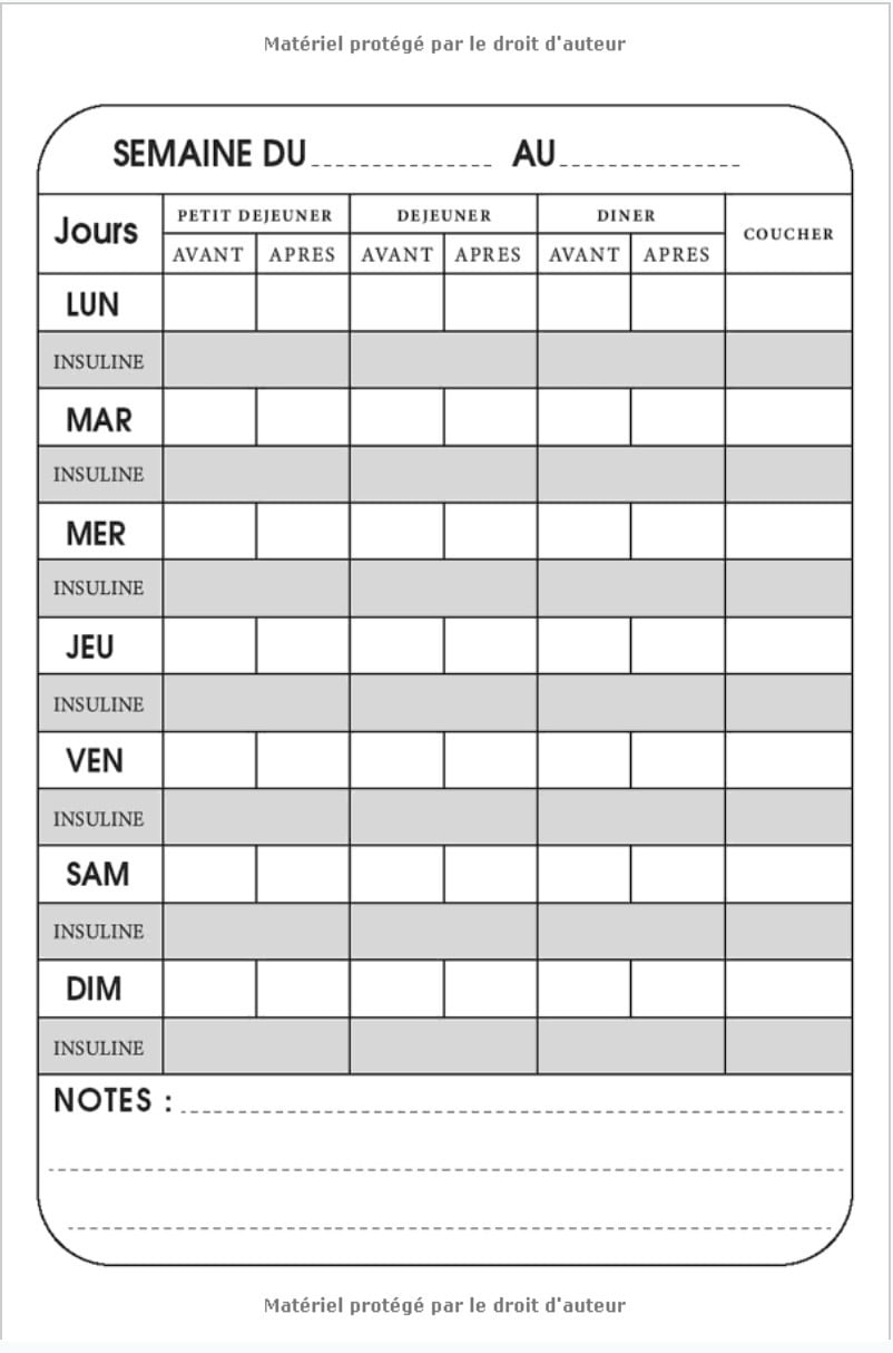 Diabete carnet de suivi de glycémie sur 2 ans - 120 pages - 15 x 22 cm