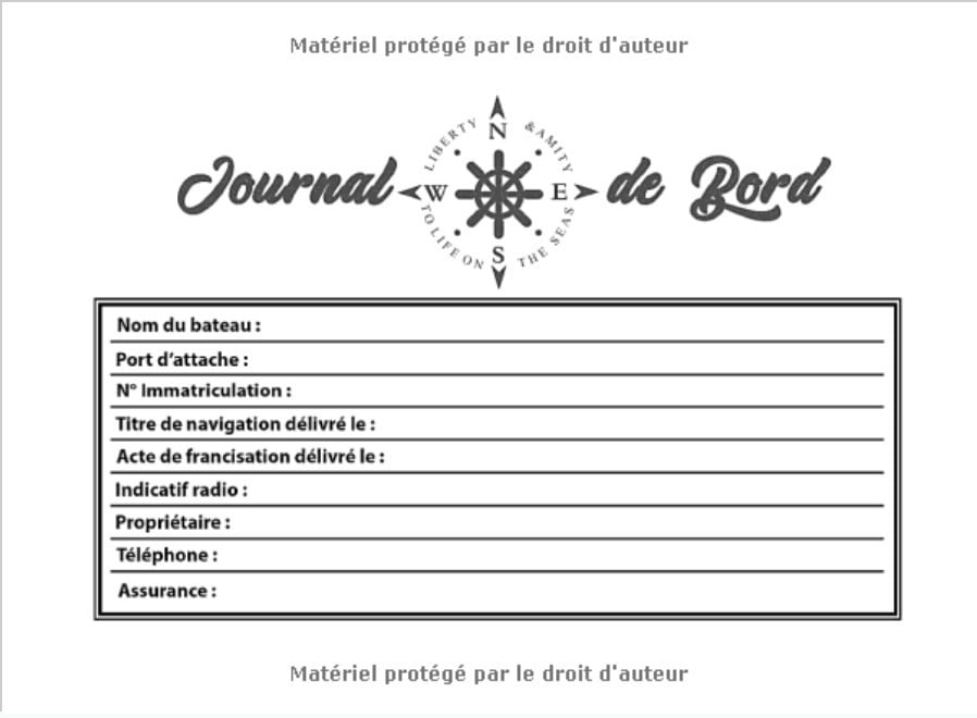 Journal de bord bateau - Carnet de navigation marins - 20,96 x 15,24 cm - 150 pages