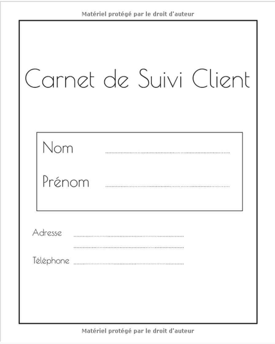 Carnet de suivi Clients pour conseillère Beauté, Lifestyle, Bien être - sur 3 mois - 100 pages Format 19 x 23 cm