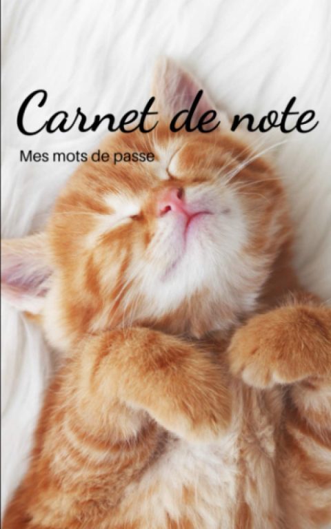 Carnet de mot de passe chat - 130 pages Format 13 x 20 cm