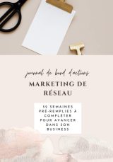 Journal de bord d'actions marketing de réseau : 52 semaines de suivi pour marketeurs à compléter - 117 pages Format 18 x 25 cm