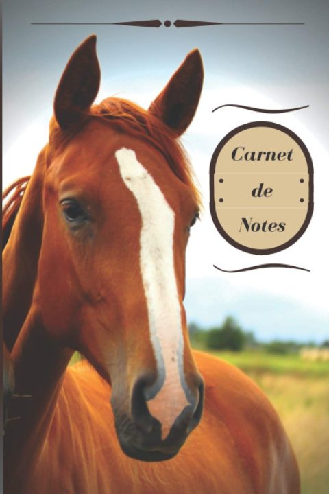 Carnet de Notes cheval, intérieur ligné - Petit format 15 x 22 cm - 122 pages.