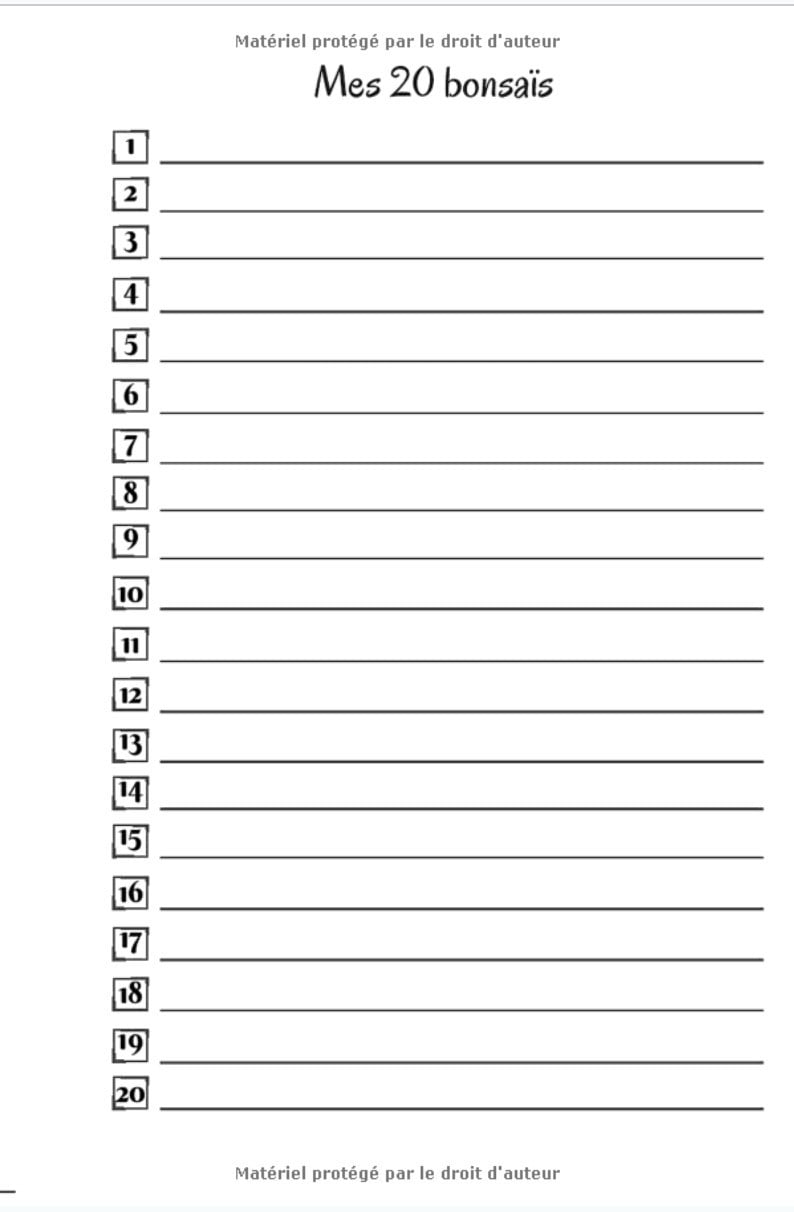 Mes bonsaïs carnet de suivi - 90 pages Format 15 x 22 cm - Fabriqué en France