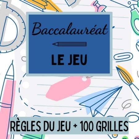 Baccalauréat LE JEU : Carnet de grilles avec Thèmes - 100 feuilles de score à remplir - Format 21,5 x 21,5 cm