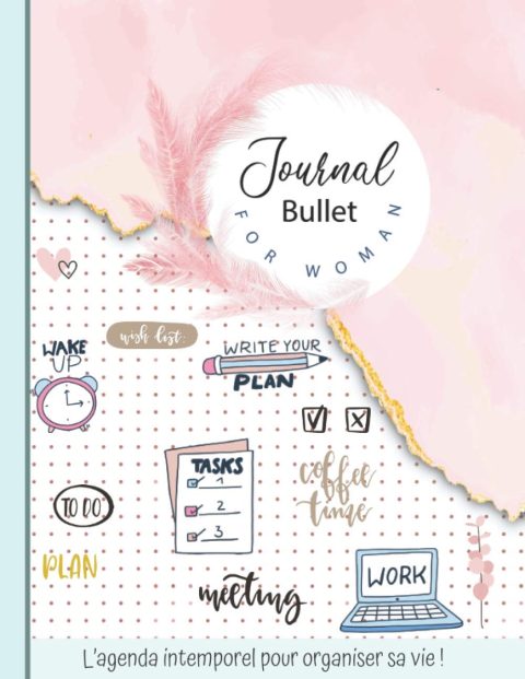 Bullet Journal : Agenda intemporel pré-rempli - format 21,59 cm x 27,94 cm - 150 pages