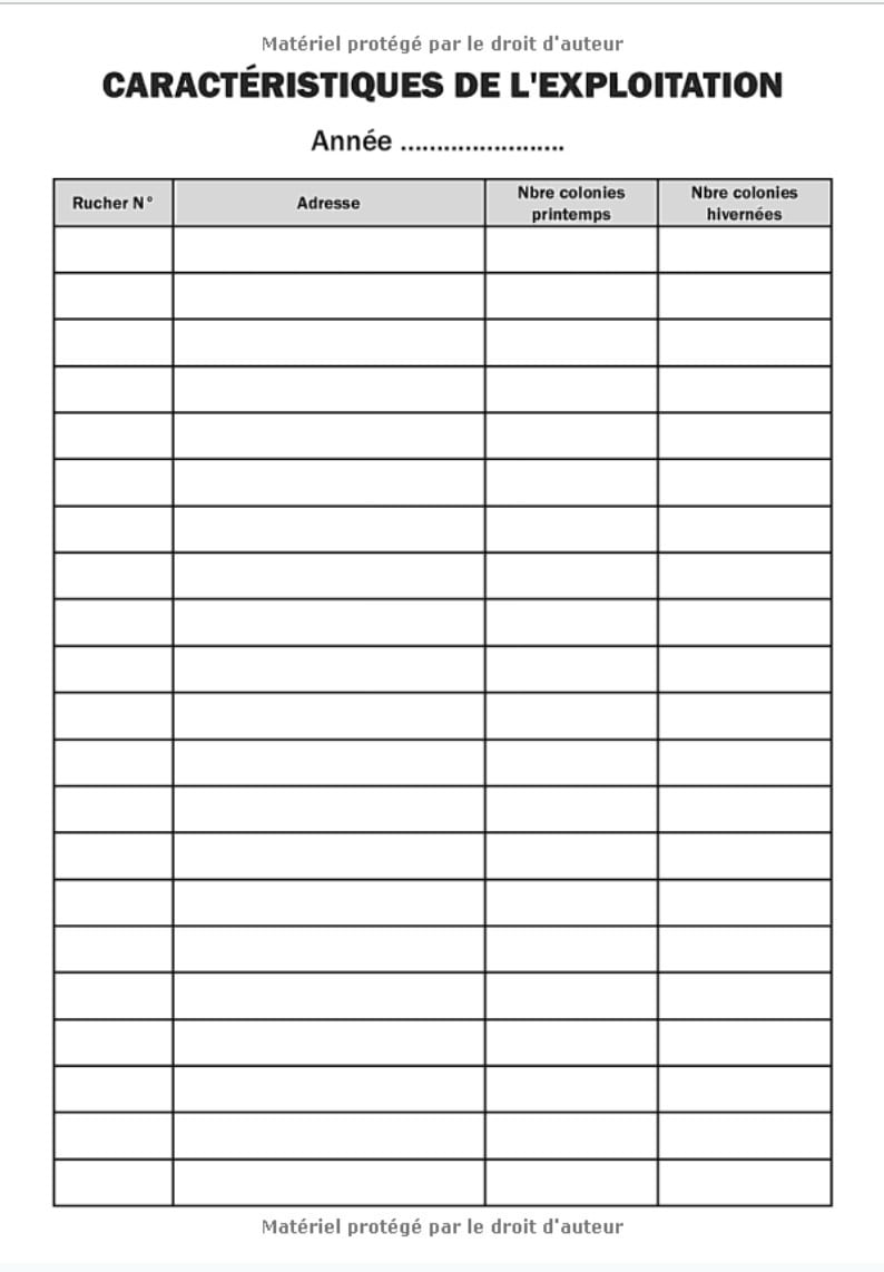 Registre d'Élevage Apicole : Suivi Sanitaire de Vos Colonies - 52 pages Format A4