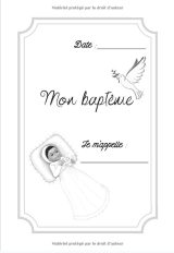 Livre d’or de baptême Pour fille ou garçon - papier blanc cassé - 80 pages Format 18 x 25 cm - Fabriqué en France
