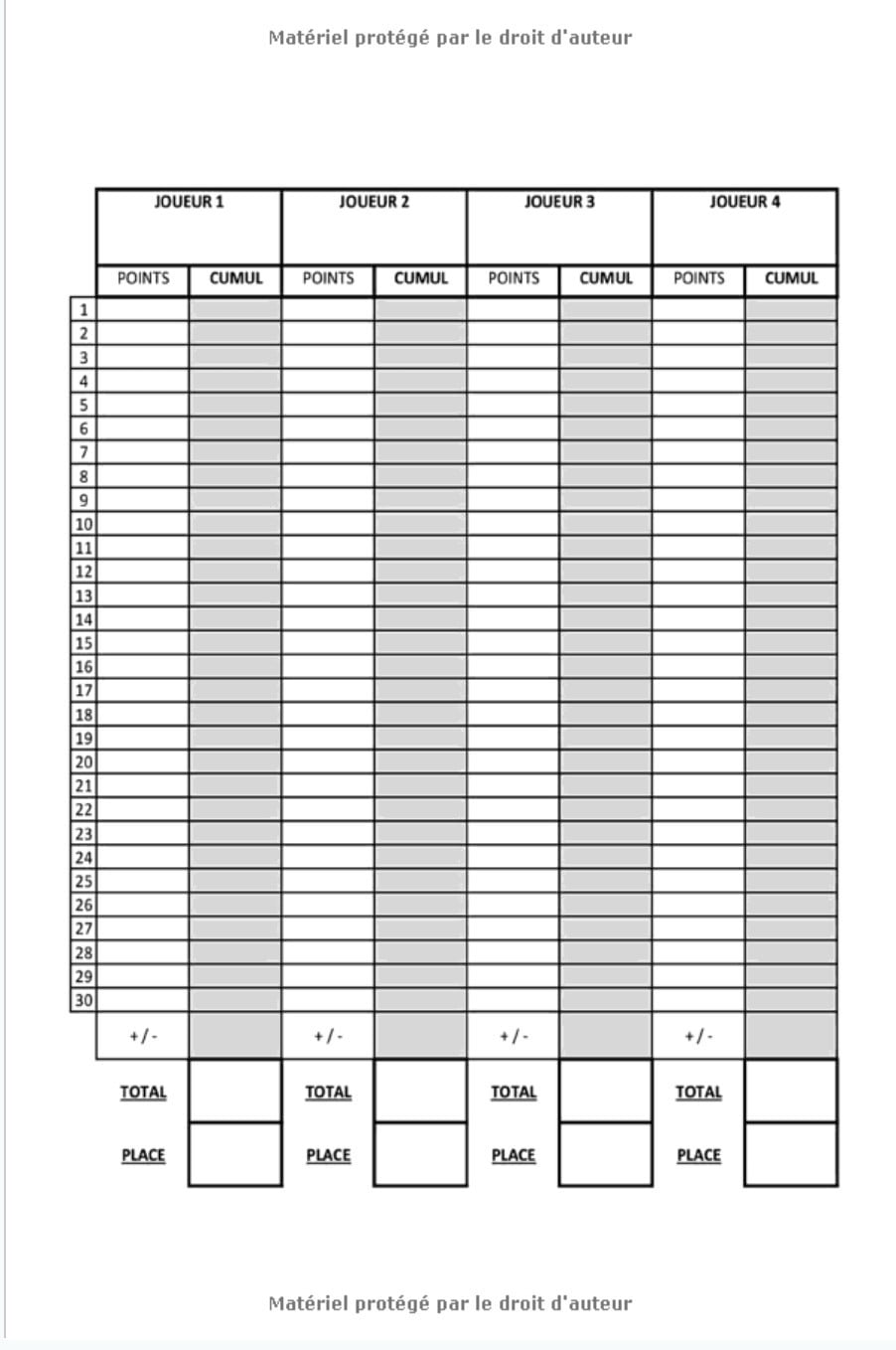 Carnet de Score scrabble : 120 pages Format 15 x 22 cm