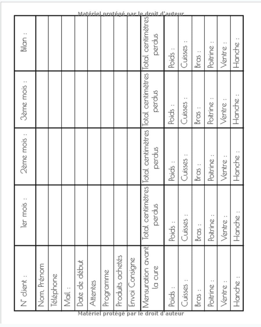 Carnet de suivi Clients pour conseillère Beauté, Lifestyle, Bien être - sur 3 mois - 100 pages Format 19 x 23 cm