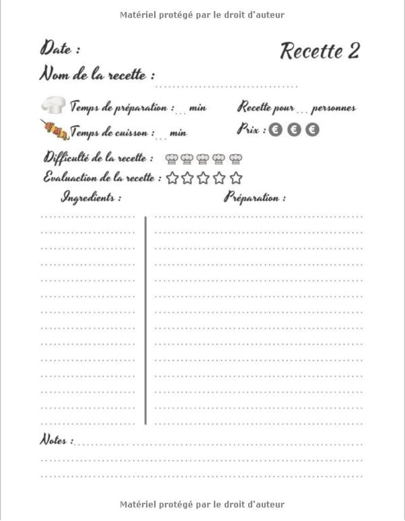 100 RECETTES BARBECUE Cuisine du Monde à compléter - 106 pages - Grand Format 21,6cm x 27,9cm