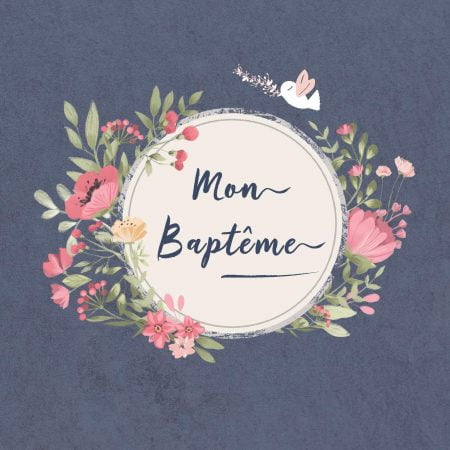 Livre d'or pour le baptême d'un enfant fille ou garçon - 49 pages Format 21,5 x 21,5 - Fabriqué en France