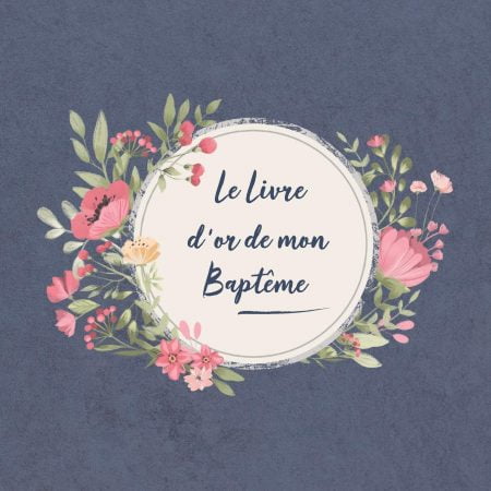 Livre d'or Baptême enfant bébé fille garçon - 49 pages Format 21,5 x 21,5 cm - Fabriqué en France