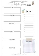 Carnet indispensable pour une semaine parfaitement organisée : Planner, to do, tracker - 145 pages Format 18 x 25 cm
