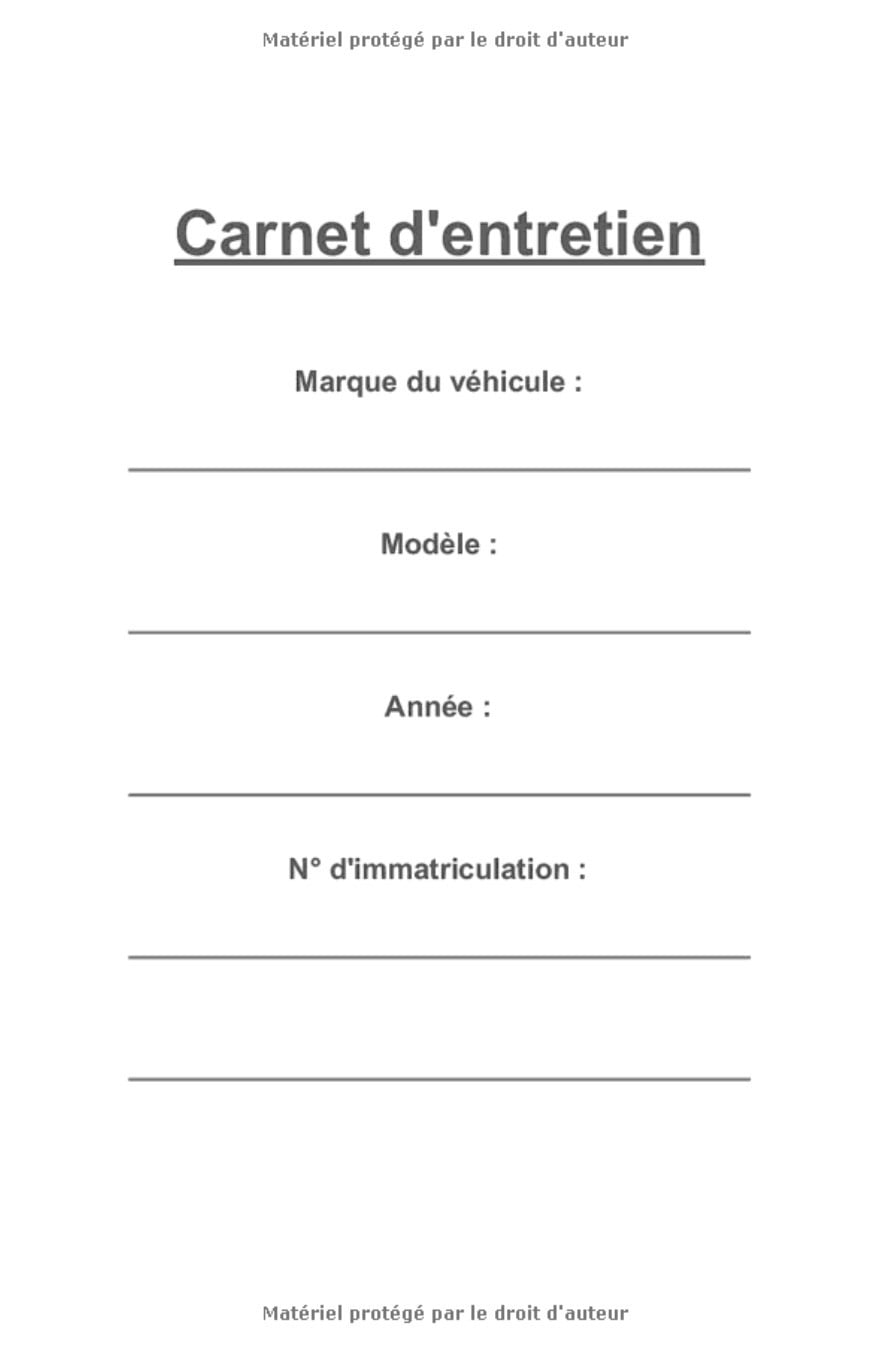 Carnet entretien voiture Peugeot avec pages préfabriquées - Livre de 100 pages - 15 x 22 cm