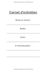 Carnet Entretien Citroën Voiture avec Pages Préfabriquées - 100 pages - 15 x 22 cm