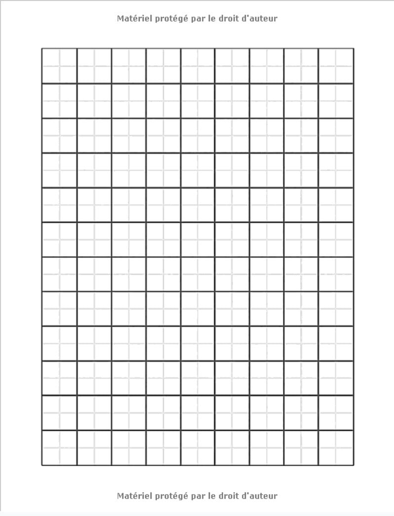 Cahier d'écriture Coréen calligraphie - 120 pages Papier quadrillé - Format A4 - Fabriqué en France