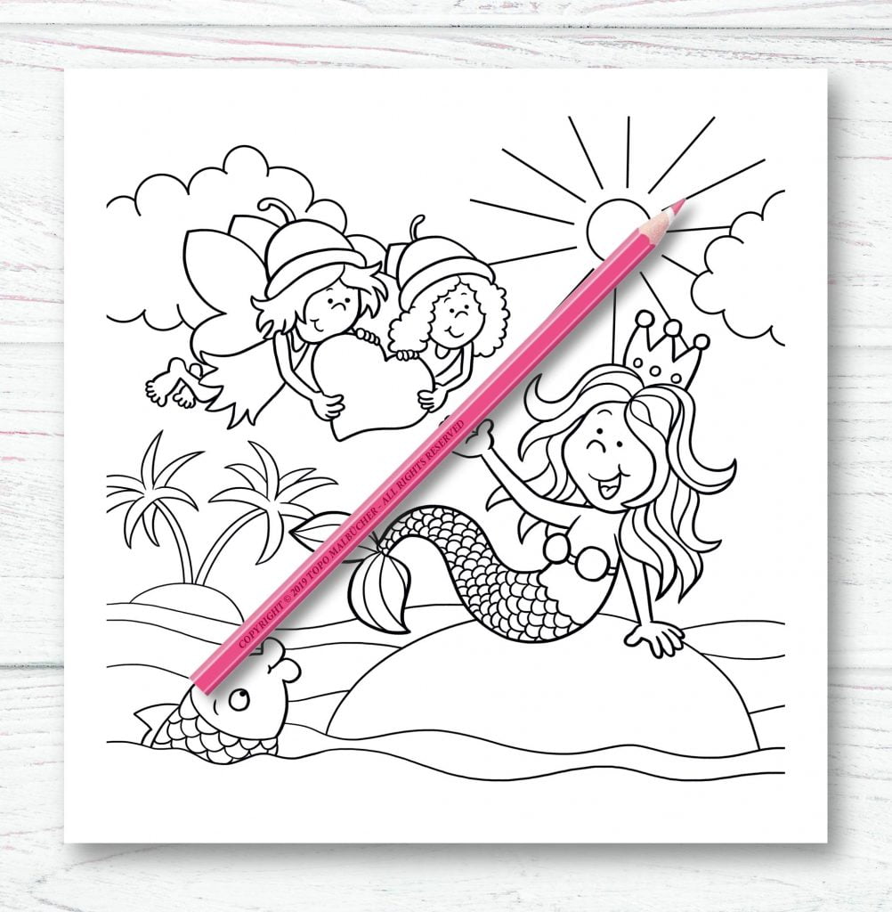 Livre de Coloriage pour Enfants : Fées, Princesses, Sirènes, Licornes - 62 pages Format 21,5 x 21,5 cm