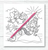 Livre de Coloriage pour Enfants : Fées, Princesses, Sirènes, Licornes - 62 pages Format 21,5 x 21,5 cm