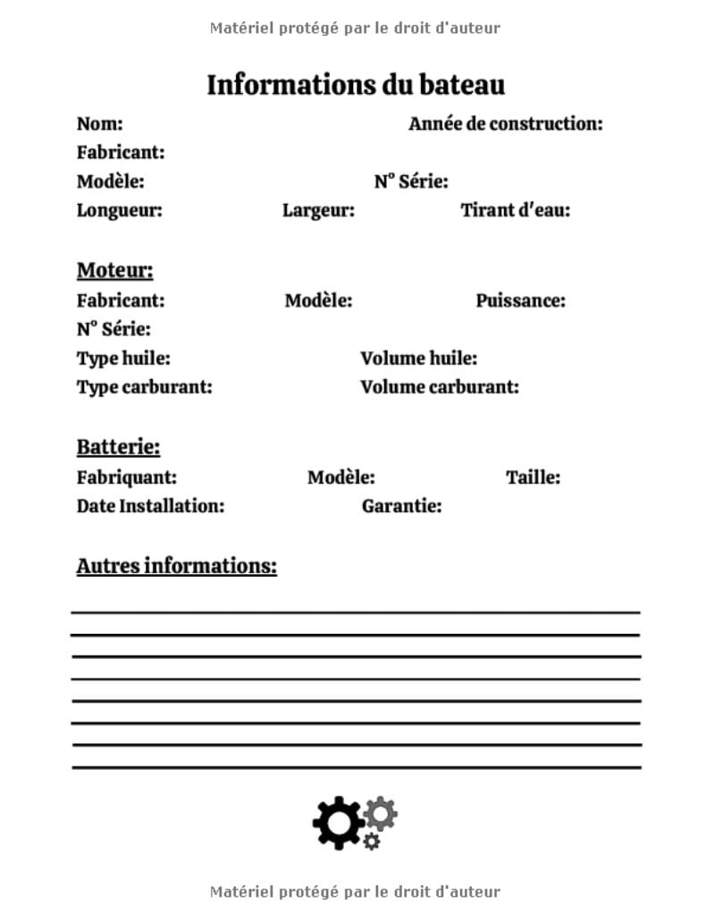 Journal du Capitaine : Livre de bord à compléter⎪Fiches pratiques avec différentes rubriques - 100 pages Format A4