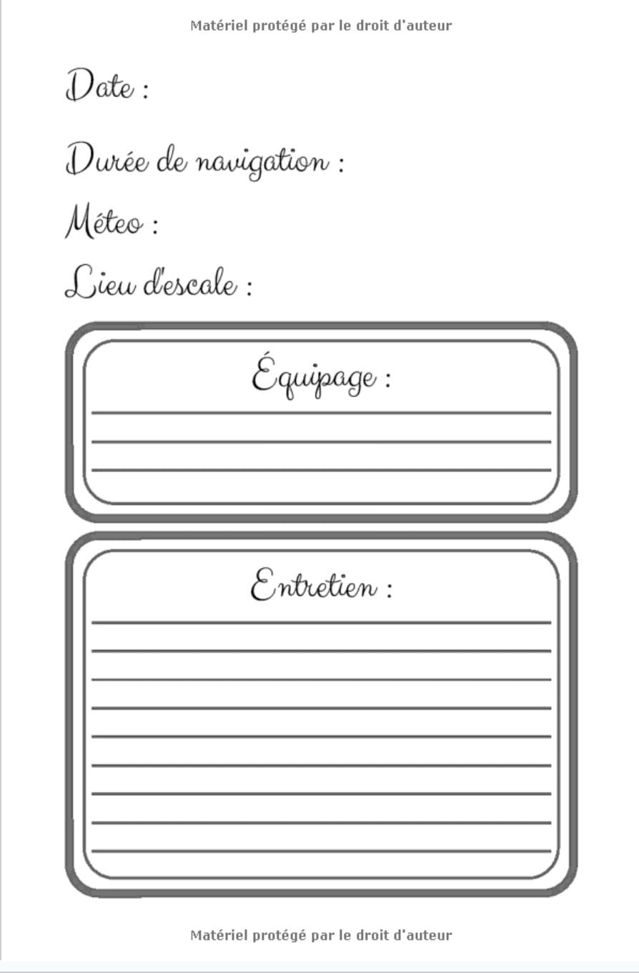 Carnet de Bord Navigation - 100 pages à compléter 15,25cm x 22,86cm -