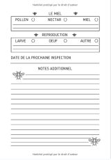 Journal d'Apiculture pour Garder une trace et Noter Les Inspections de vos Ruches et Colonies - 104 pages - 18 x 25 cm