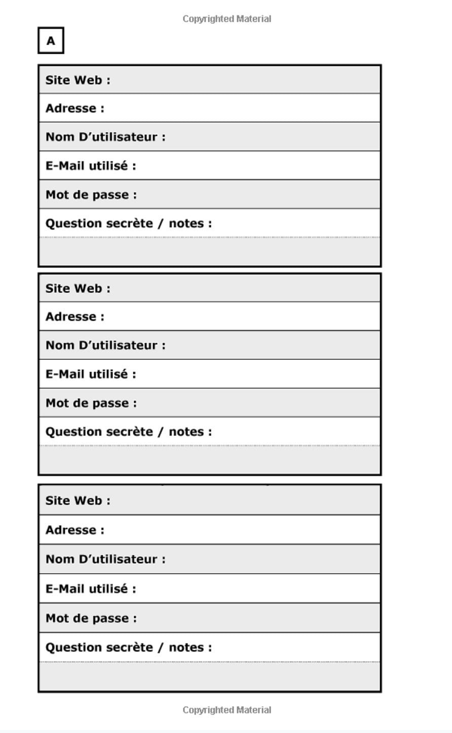 Carnet Alphabétique Mots de Passe : A5 - 98 Pages