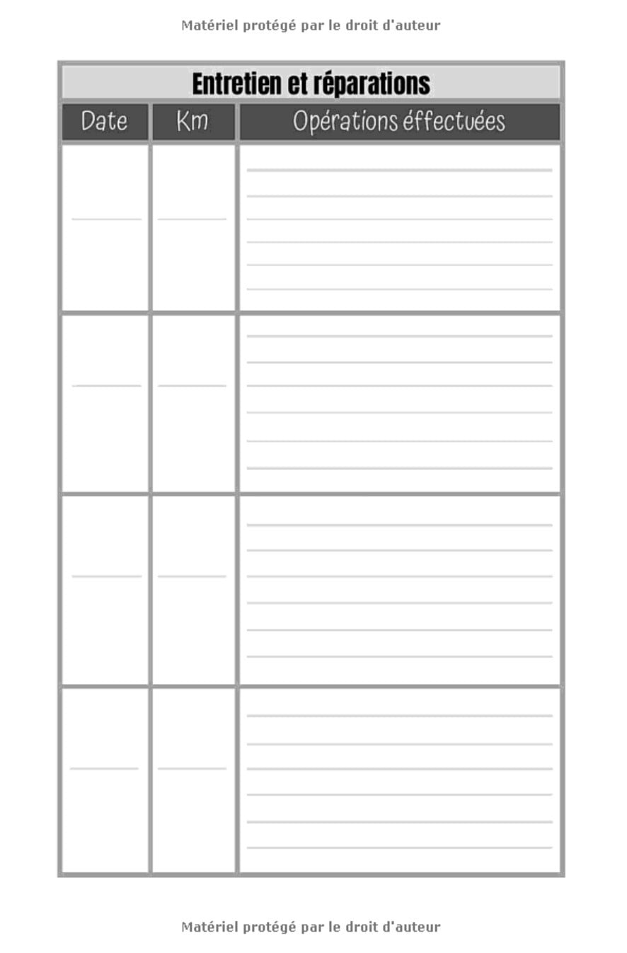 Carnet d'entretien voiture prestige - 100 pages Format 15 x 22 cm