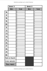 Scrabble Carnet de Score : Livret avec tableaux à remplir - 120 pages - Format 15 x 22 cm