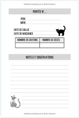 Registre pour éleveur - Spécial Félin : Carnet de bord - 160 pages Format 15 x 22 cm - Fabriqué en France