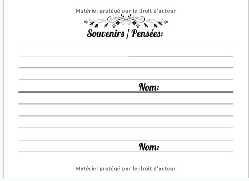 Livre d'or services funéraires et commémoratifs - 110 pages Format 20 x 15 cm