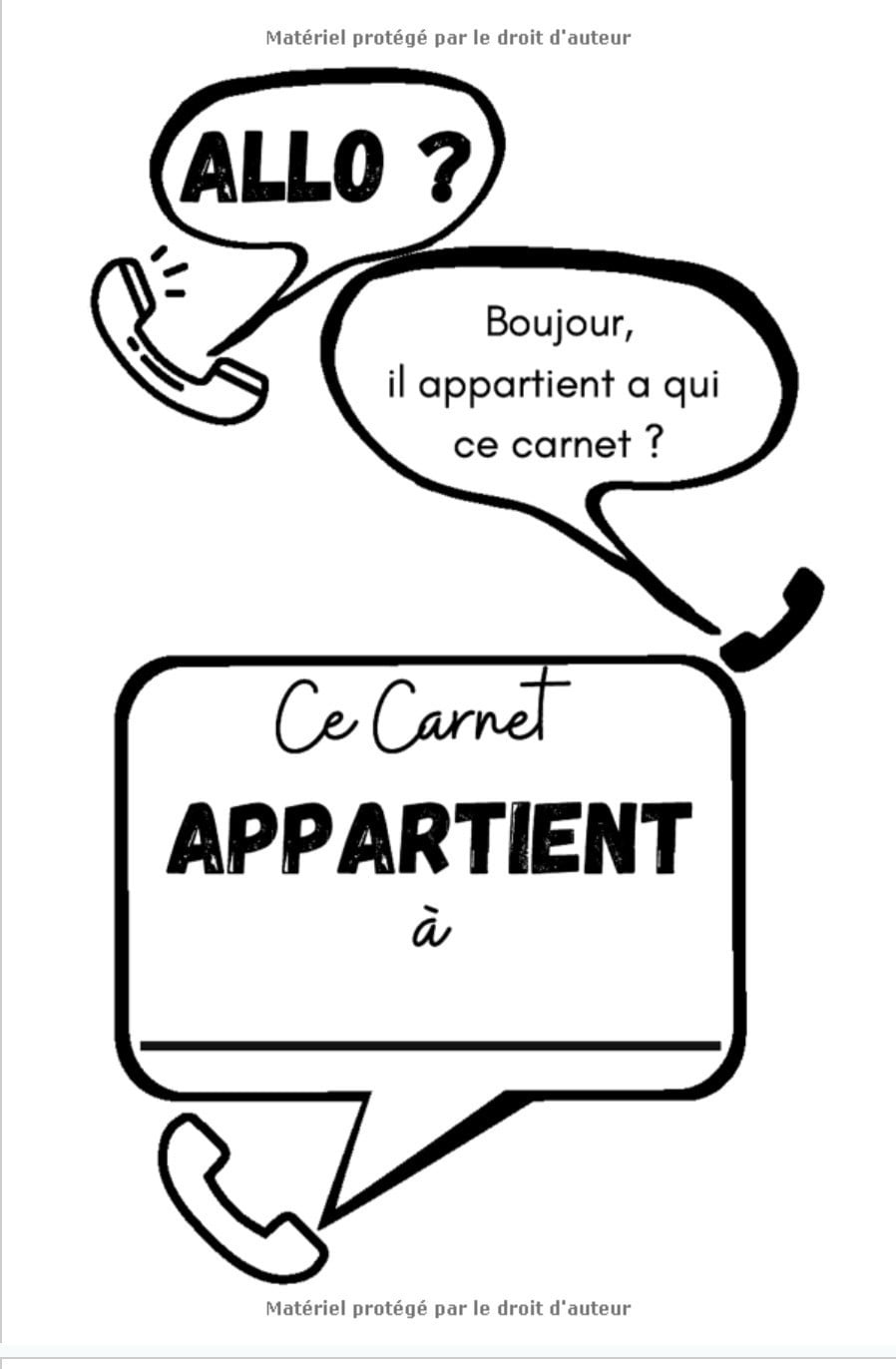 Répertoire téléphonique Alphabétique - 120 Pages à pré-remplies - format 15 x 22 cm
