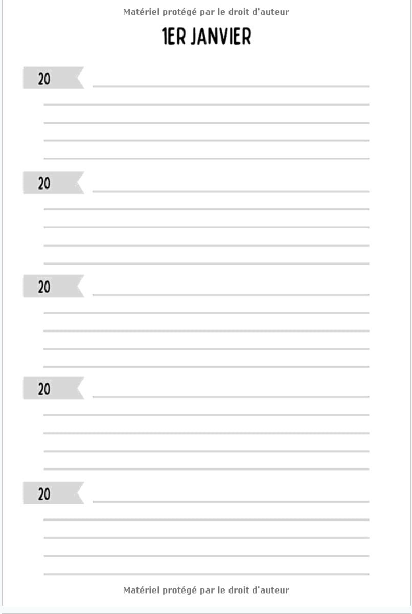 5 LIGNES par JOUR - 5 années de souvenirs - Journal daté à remplir - 367 pages Format 15 x 22 cm