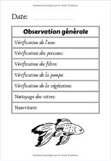 Carnet d'entretien et maintenance de votre aquarium - Qualité de l'eau et santé de vos poissons - 100 pages - 18 x 25 cm