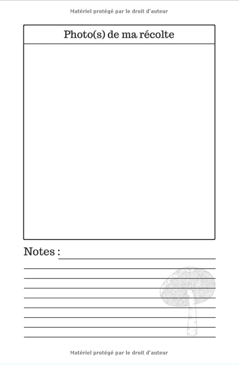 JOURNAL CUEILLETTE CHAMPIGNONS - 101 pages format 15 x 22 cm
