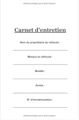 Carnet entretien voiture - Convient à tous les vehicules - 100 pages Format 15 x 22 cm