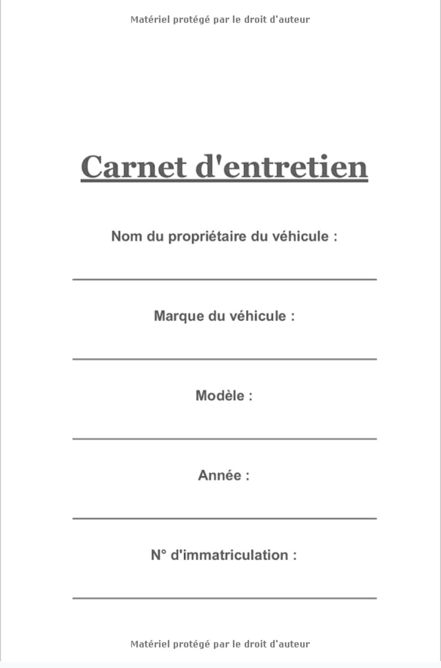 Carnet entretien voiture Mercedes avec pages préfabriquées - 100 pages - Format 15 x 22 cm