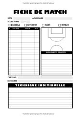 Carnet d'entraineur de Foot - coach football, tactiques, fiches de match, notes - 100 pages - 15 x 22 cm