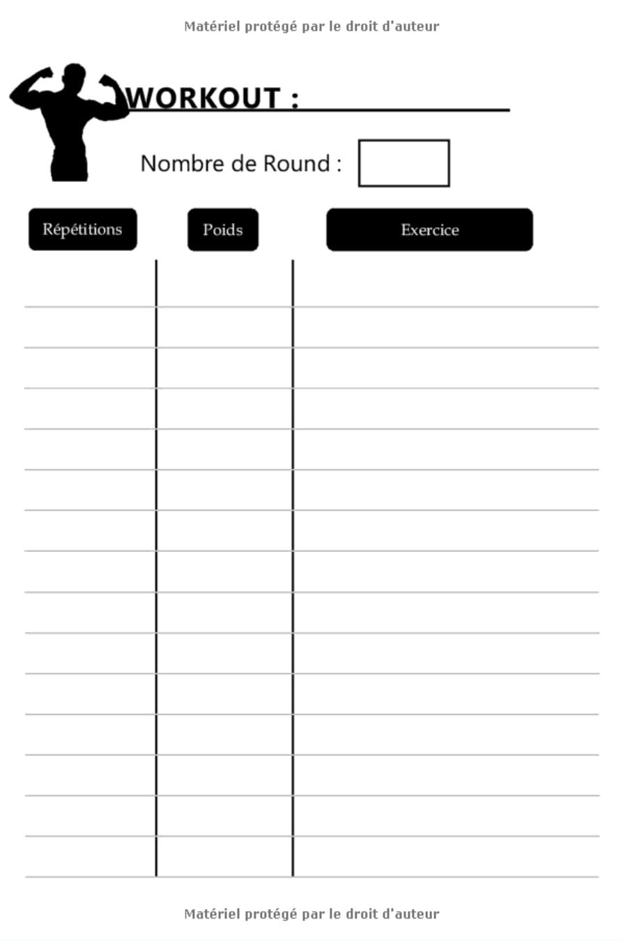 Carnet D'Entrainement Workout Musculation Crossfit - 120 pages Format 15 x 22 cm