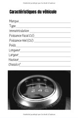 Carnet d'entretien voiture prestige - 100 pages Format 15 x 22 cm