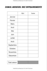 Carnet d'entrainement pour cycliste - 120 pages - format 6 x 9 pouces - Fabriqué en France