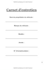 Carnet d'entretien moto avec pages préfabriquées - 100 pages Format 15 x 22 cm