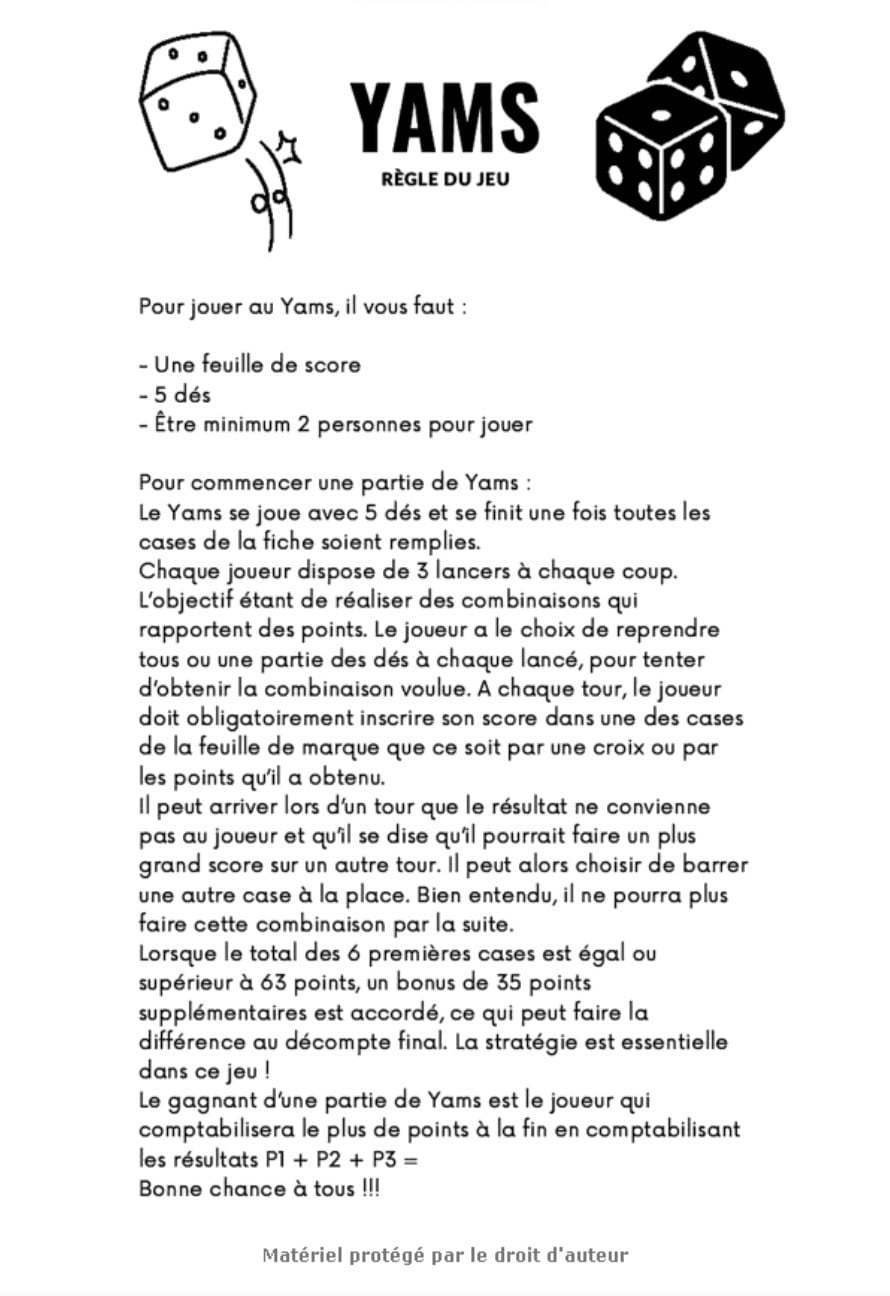 Jeu Yams Carnet de scores : 198 Feuilles de Scores - Format de poche 15 x 22 cm