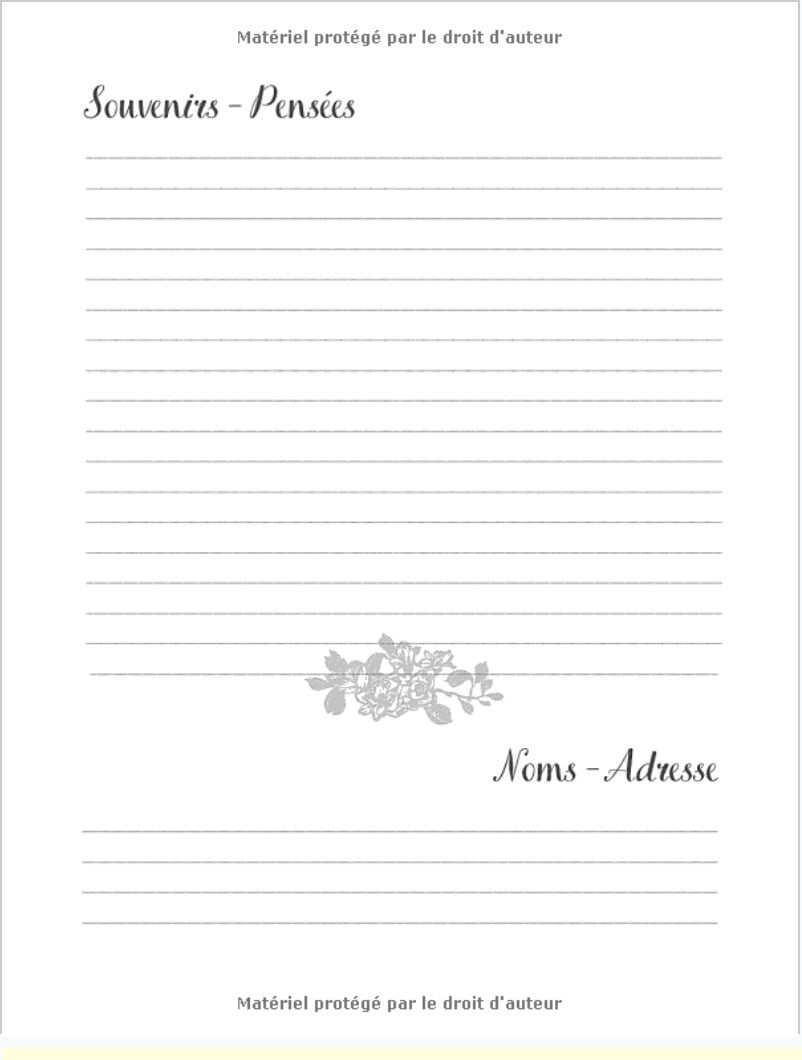 LIVRE DU SOUVENIR - CONDOLÉANCES : Livre d'or pour funérailles - 100 pages format A4