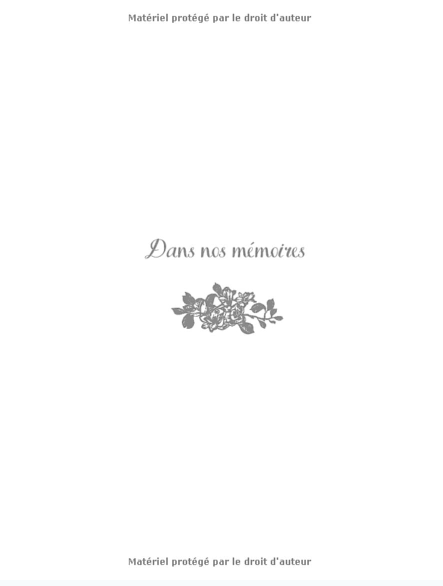 LIVRE DU SOUVENIR -CONDOLÉANCES pour funérailles - 100 pages Format A4