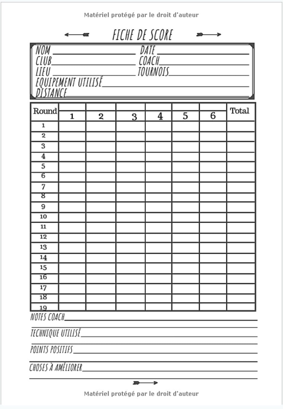 Carnet Tir à l'arc pour Archer - Noter vos scores et entraînements - 100 pages - 18 x 25 cm