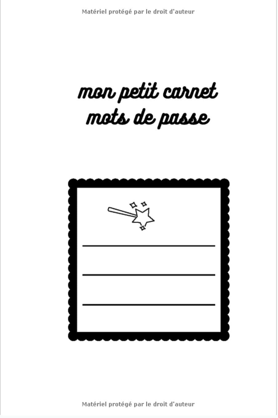 C'est quoi mon mot de passe? Carnet alphabétique mots de passe - 120 pages Format 15 x 22 cm