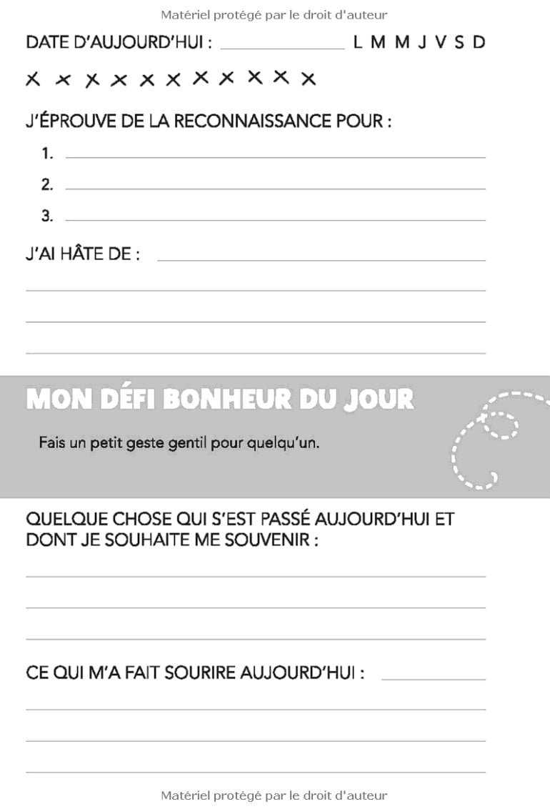 Carnet du bonheur pour enfants - 104 pages - 15x22cm