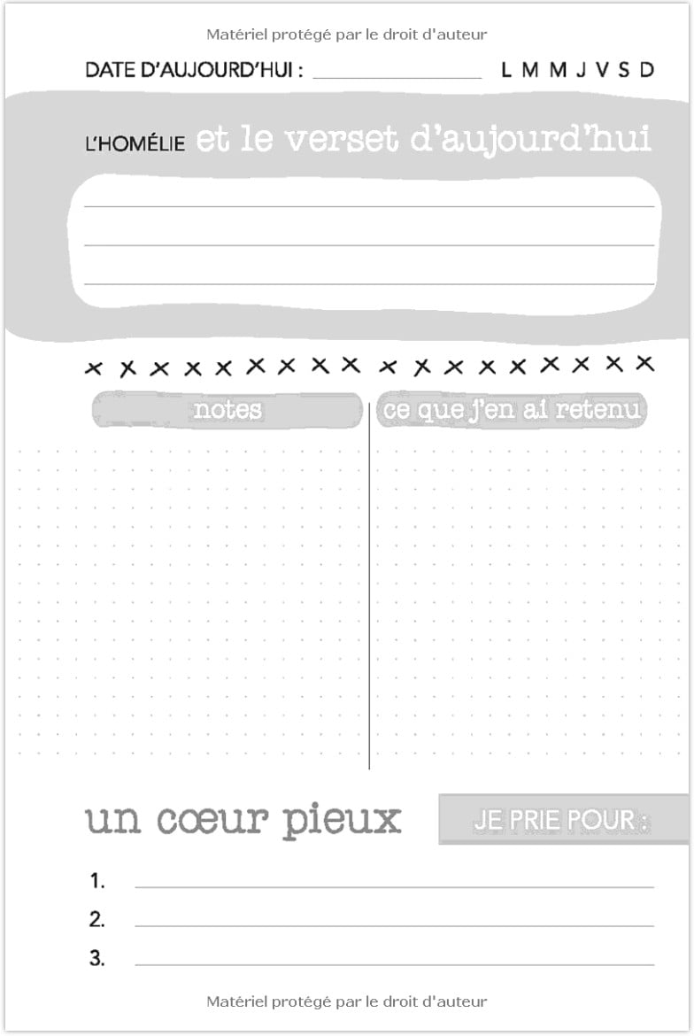 Carnet de notes d'homélie pour enfants  - 108 pages 15x22cm