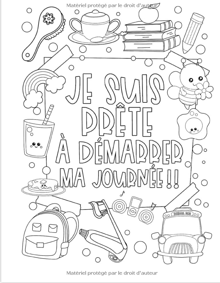 livre de coloriage inspirant pour les filles : Je suis forte, courageuse et intelligente - 66 pages - A4
