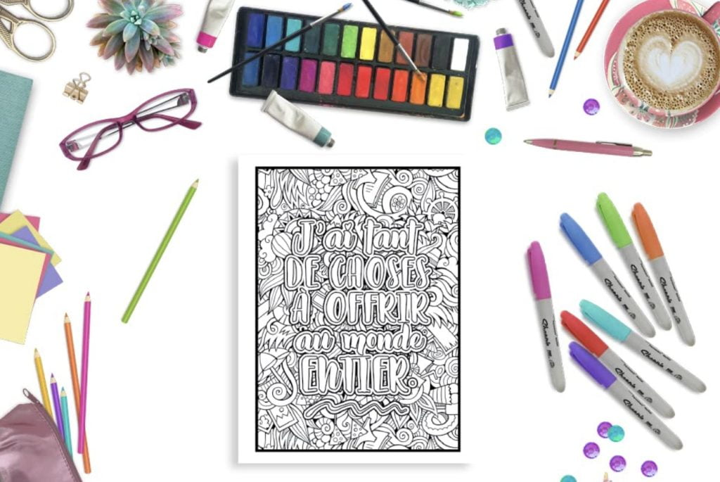 Affirmations positives - Livre de coloriage pour adultes - 72 pages A4